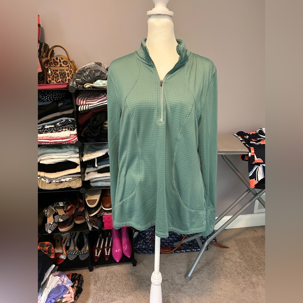 Green Quarter-Zip Pullover